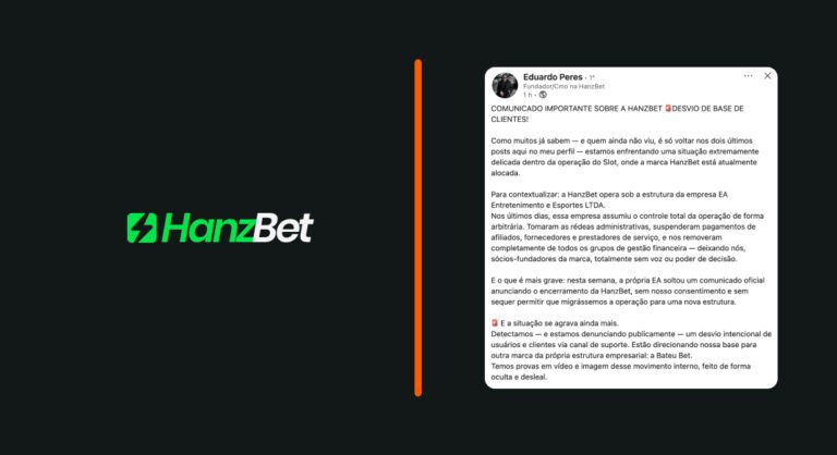 HanzBet encerra atividades em meio a disputa societária e acusa desvio de base para BateuBet